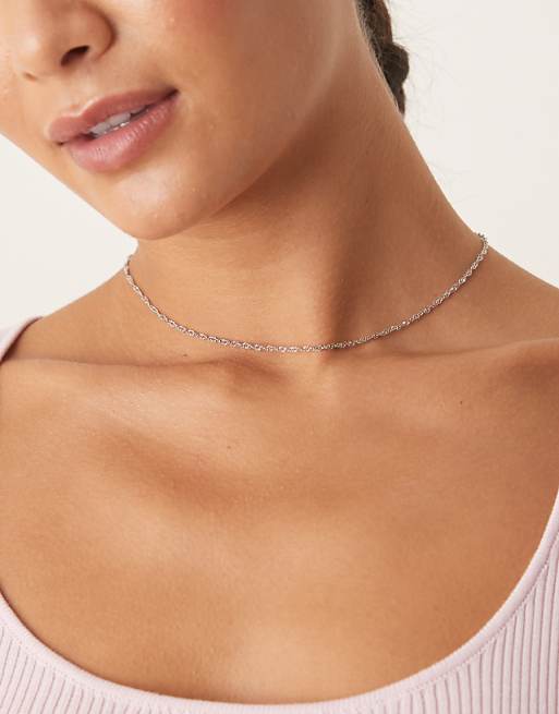 Lost Souls stainless steel thin chain necklace in silver