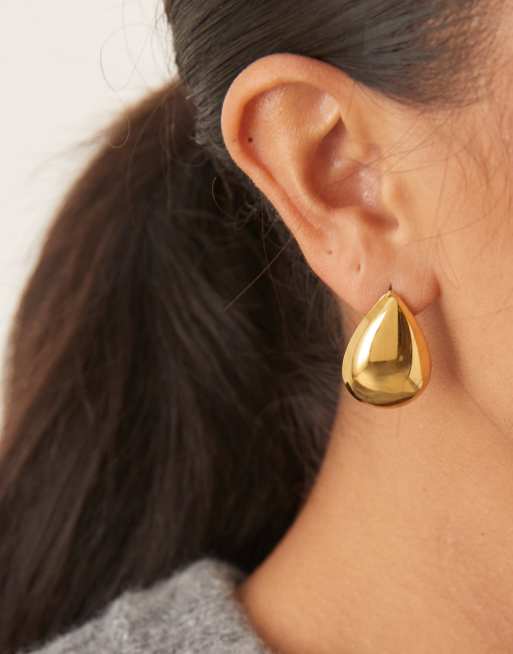 Lost Souls Teardrop Stud Earrings In 18ct Gold Plated Stainless Steel