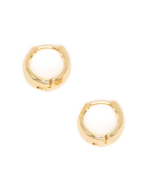 Lovisa Classic Gold Plated Brass Chunky Hoop Earrings 3-pack In Gold