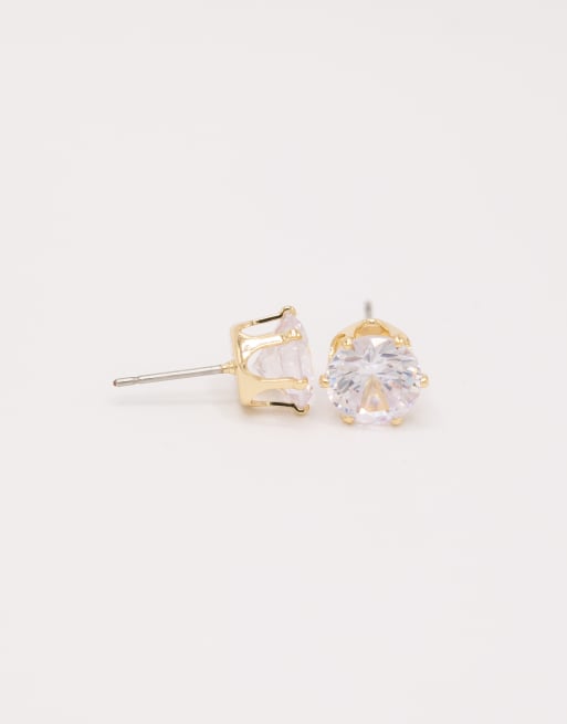 Lovisa Classic Gold Round Cubic Zirconia Earrings 6-pack In Gold