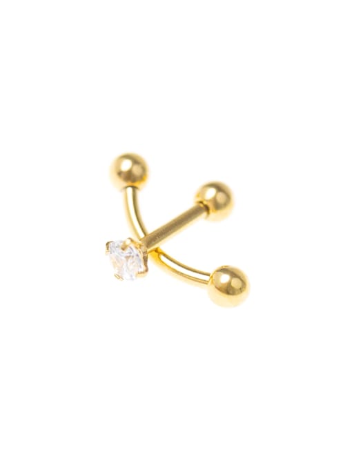 Lovisa Gold Diamante Surgical Steel Cartilage Earring Pack In Gold