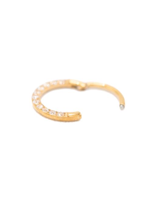Lovisa Gold Plated Cubic Zirconia Clicker Earrings 7mm In Gold