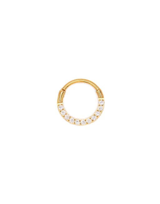 Lovisa Gold plated cubic zirconia clicker earrings 7mm in gold