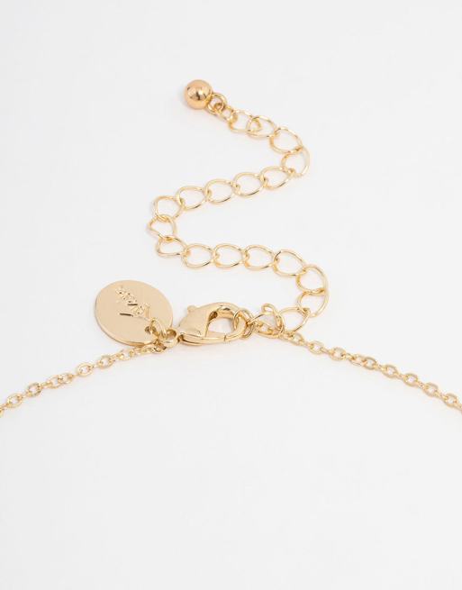 Lovisa Gold Plated Cubic Zirconia Square Cross Necklace & Stud Earrings Set In Gold