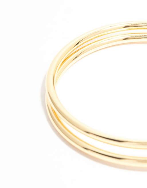Lovisa Gold Plated Layered Rondell Bangle In Gold