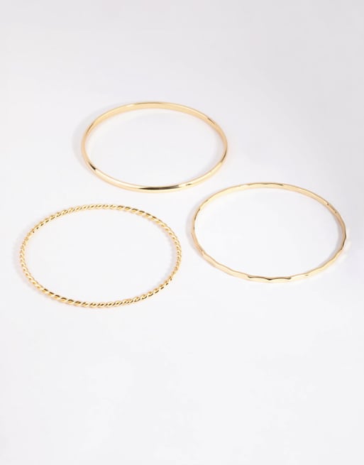 Lovisa Gold plated mixed bangle pack in gold