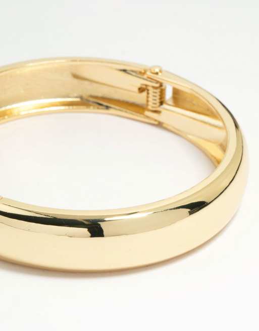 Lovisa Gold Plated Smooth Hinged Bangle In Gold