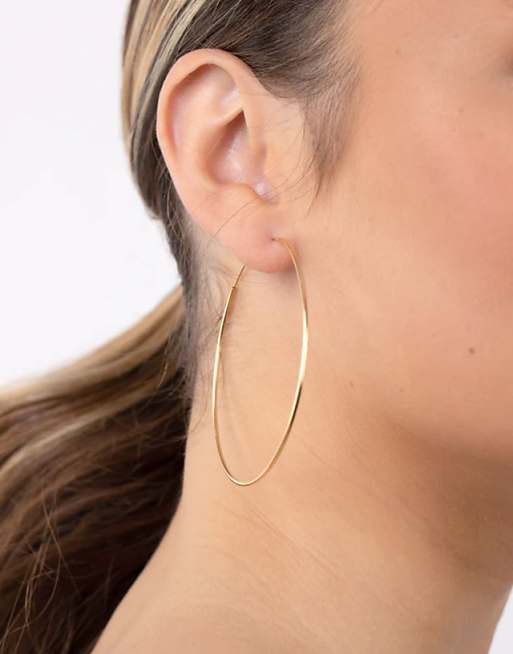 Lovisa Gold plated sterling silver fine 60mm hoop in gold