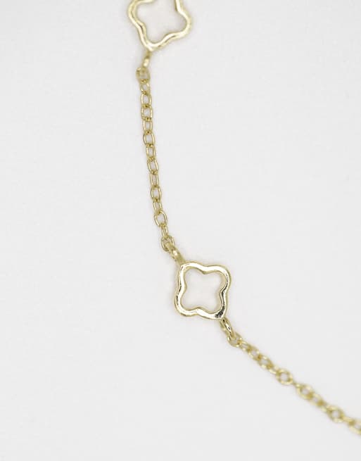 Lovisa Gold Plated Sterling Silver Flower Statement Bracelet In Gold
