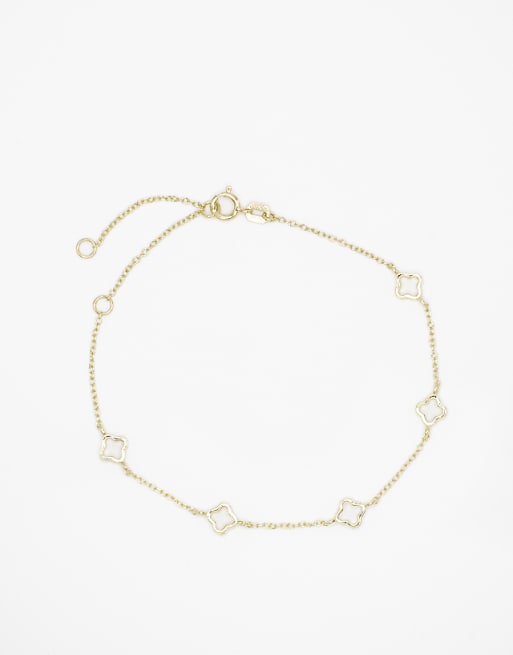 Lovisa Gold plated sterling silver flower statement bracelet in gold