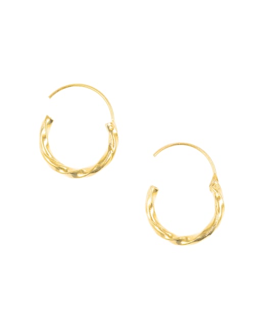 Lovisa Gold Plated Sterling Silver Graduating Textured Hoop Earring Pack In Gold
