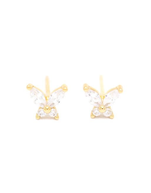 Lovisa Gold Plated Sterling Silver Studs And Hoop Earrings 2-pack In Gold