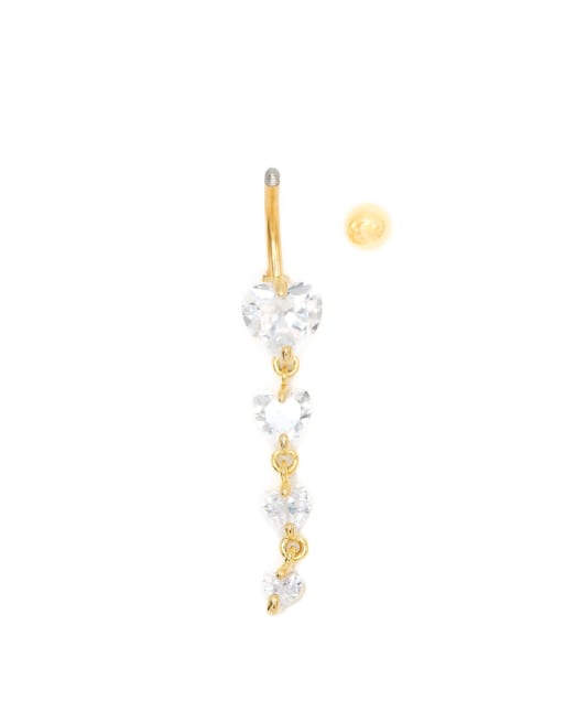 Lovisa Gold Plated Surgical Steel Heart Belly Bar In Gold