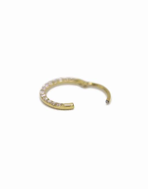Lovisa Gold Plated Titanium Cubic Zirconia Clicker Ring In Gold