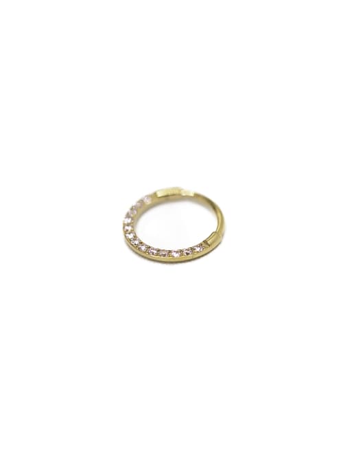 Lovisa Gold plated titanium cubic zirconia clicker ring in gold