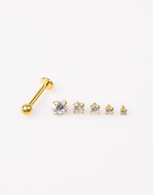Lovisa Gold Plated Titanium Graduating Stone Flat Backs 6-pack In Gold