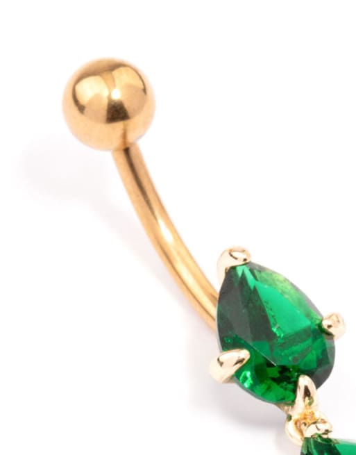 Lovisa Gold Plated Titanium Triple Drop Belly Ring In Gold
