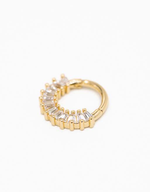Lovisa Gold Surgical Steel Baguette Clicker Earring In Gold