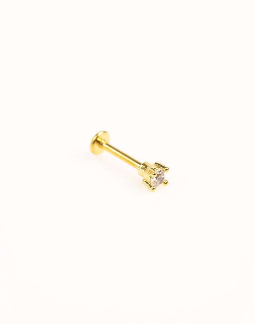 Lovisa Gold Titanium Cubic Zirconia Flat Back Pack In Gold