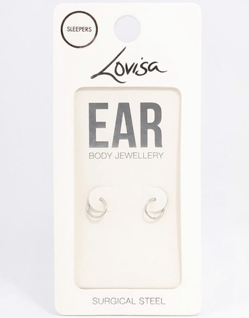 Lovisa Lovisa surgical steel fine sleep earrings 6mm in silver