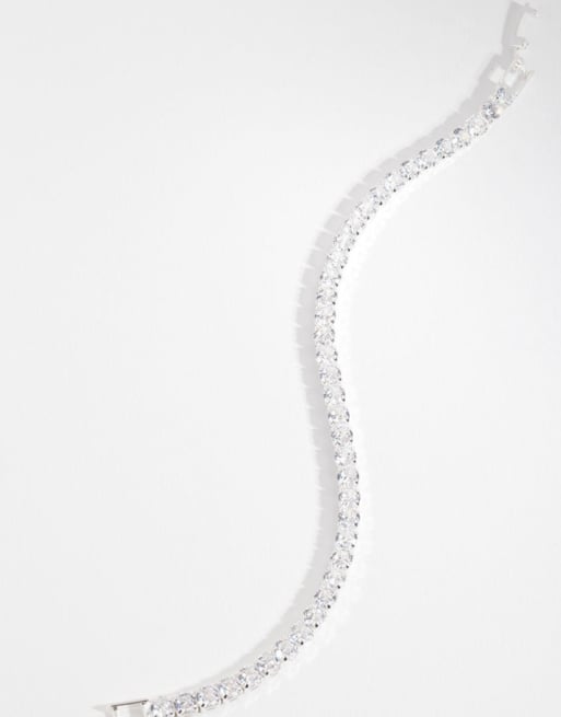Lovisa Silver Cubic Zirconia Baguette Tennis Bracelet In Silver