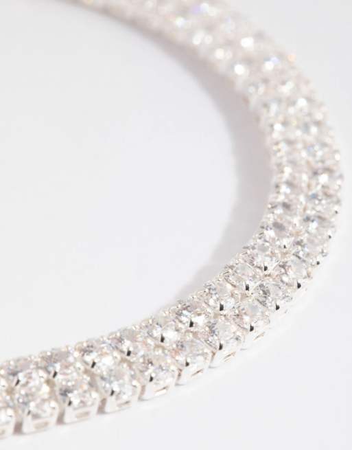 Lovisa Silver Cubic Zirconia Layered Cup Chain Tennis Bracelet In Silver