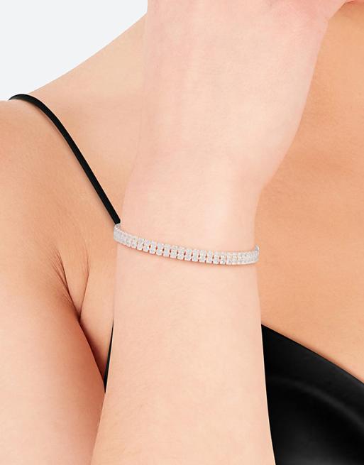 Lovisa Silver cubic zirconia layered cup chain tennis bracelet in silver