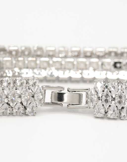 Lovisa Silver Cubic Zirconia Tennis Bracelet In Gold