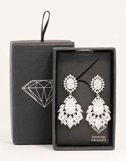 Lovisa Statement Crystal Cluster Drop In Silver