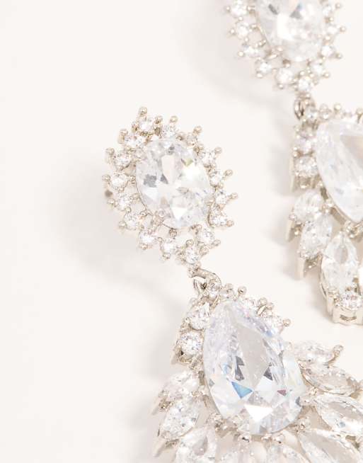 Lovisa Statement Crystal Cluster Drop In Silver