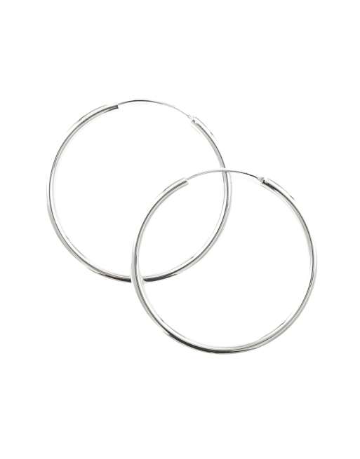 Lovisa Sterling Silver 40mm Thick Hoop Earrings In Silver