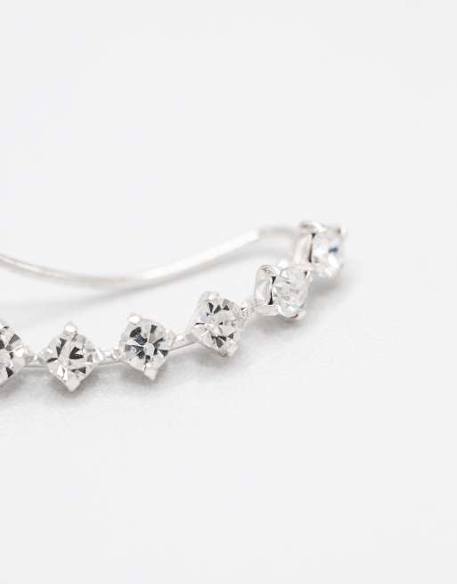 Lovisa Sterling Silver Diamante Ear Pin In Silver