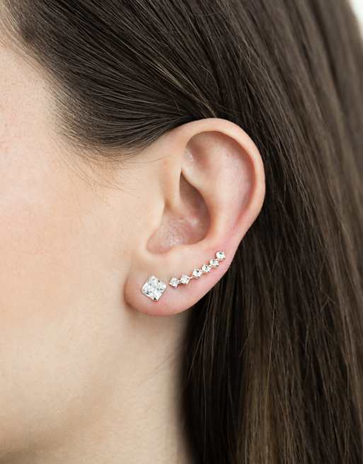 Lovisa sterling silver diamante ear pin in silver