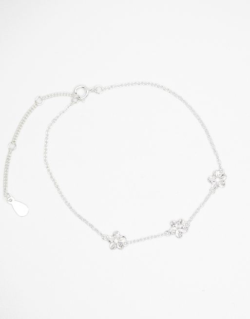 Lovisa Sterling silver flower trio bracelet in silver