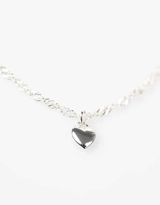 Lovisa Sterling silver simple heart bracelet in silver