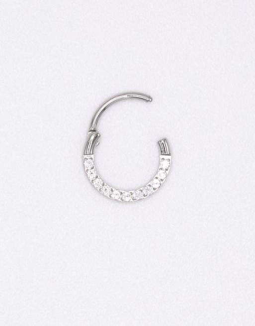 Lovisa Surgical Steel Cubic Zirconia Clicker Earring 7mm In Silver
