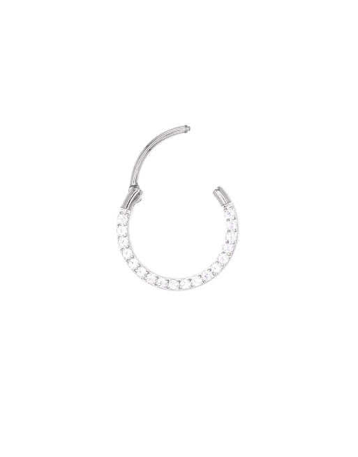 Lovisa Titanium Cubic Zirconia Clicker Ring 10 Mm In Silver
