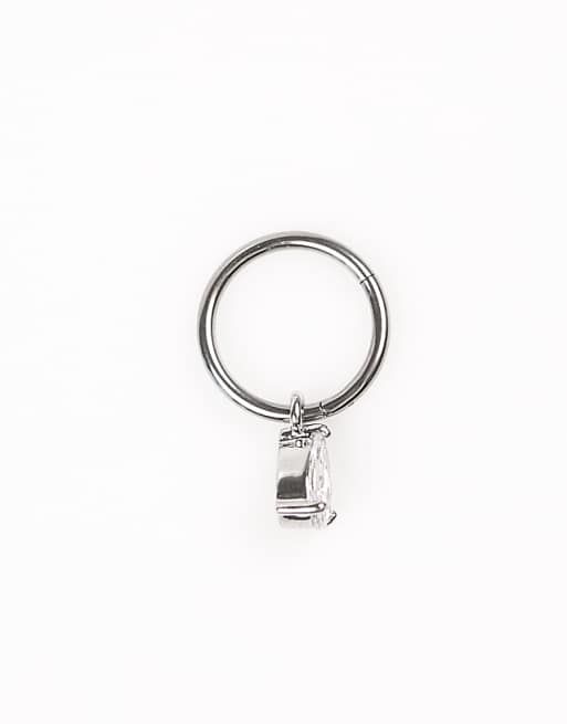 Lovisa Titanium drop ring belly ring in silver