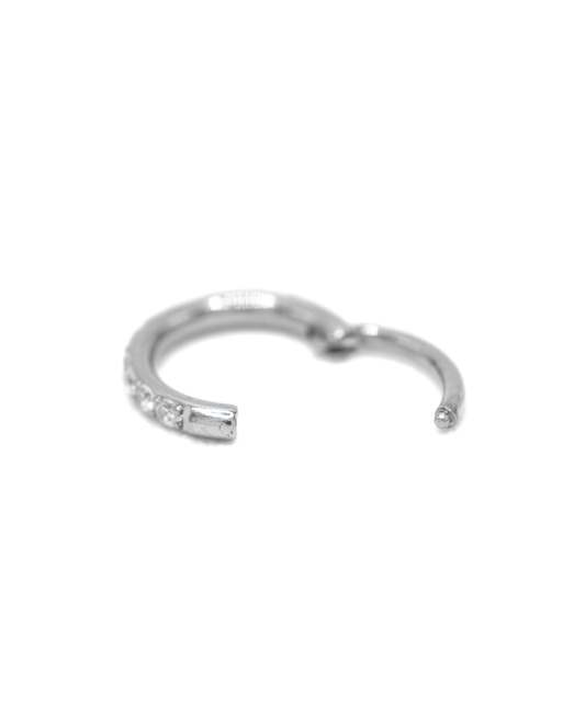 Lovisa Titanium Single Half Cubic Zirconia Clicker Ring 6mm In Silver