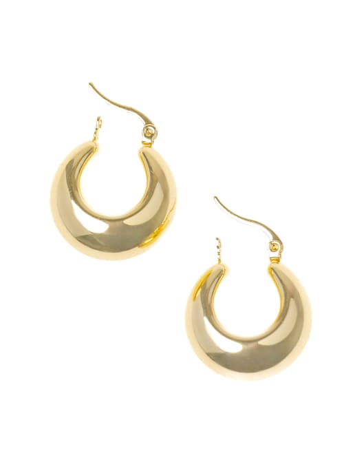 Lovisa Waterproof Gold Plated Stainless Steel Full Bubble Hoop Earrings In Gold