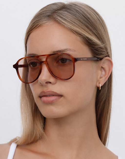 Lu Goldie Scout Aviator Sunglasses In Chestnut