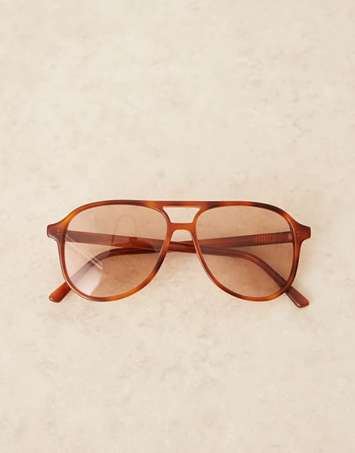 Lu Goldie Scout Aviator Sunglasses In Chestnut