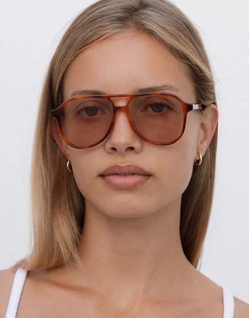 Lu Goldie Scout aviator sunglasses in chestnut