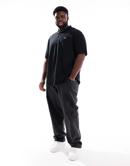 Lyle & Scott Plus Plain Polo Shirt In Black