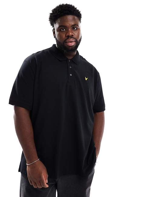 Lyle & Scott Plus Plain Polo Shirt in Black