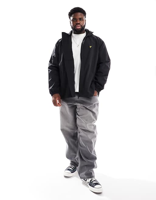 Lyle & Scott Plus Zip Through Hooded Jacket In Black