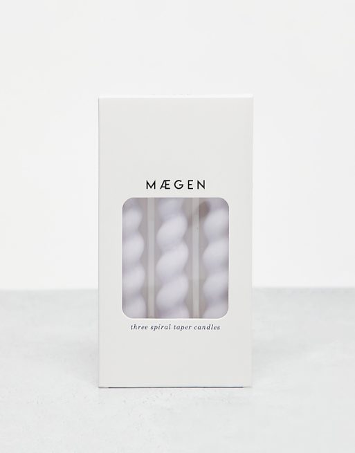 MAEGEN Spiral Taper Candle 3-Pack - Lilac