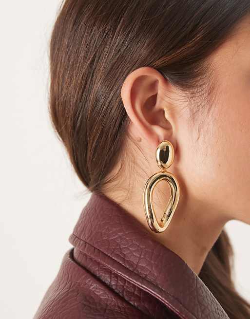 Mango drop earrings in gold