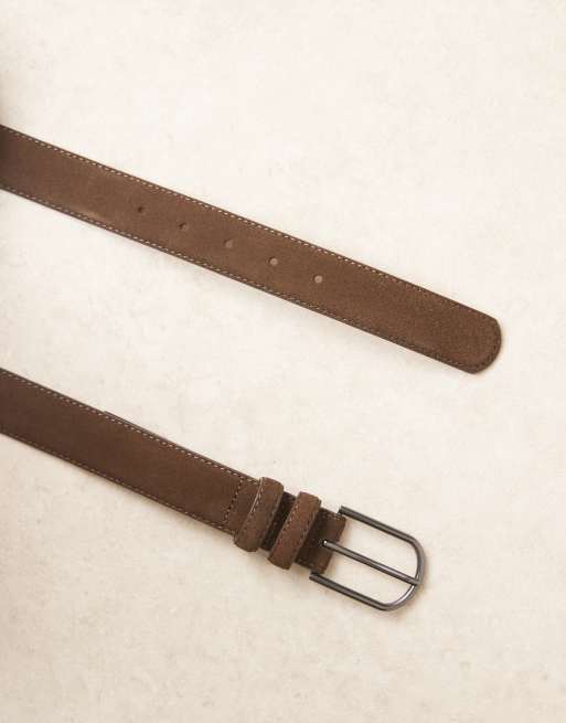 Mango Suede Belt In Brown