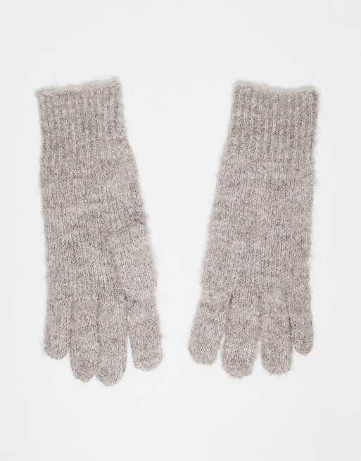 Mango Wool Mix Gloves In Mushroom
